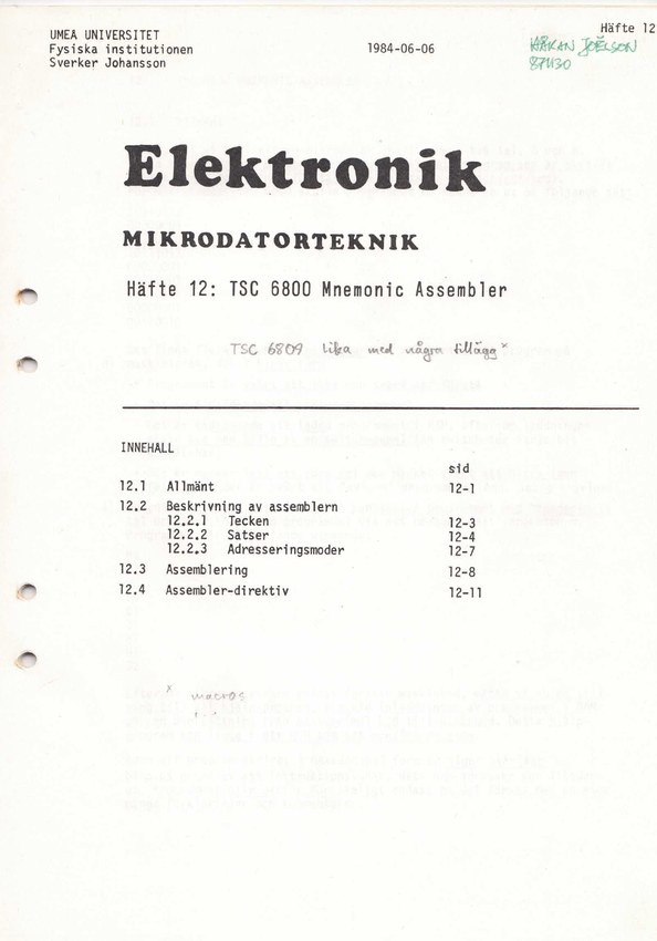 Häfte 12: Front page